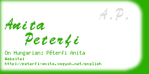 anita peterfi business card